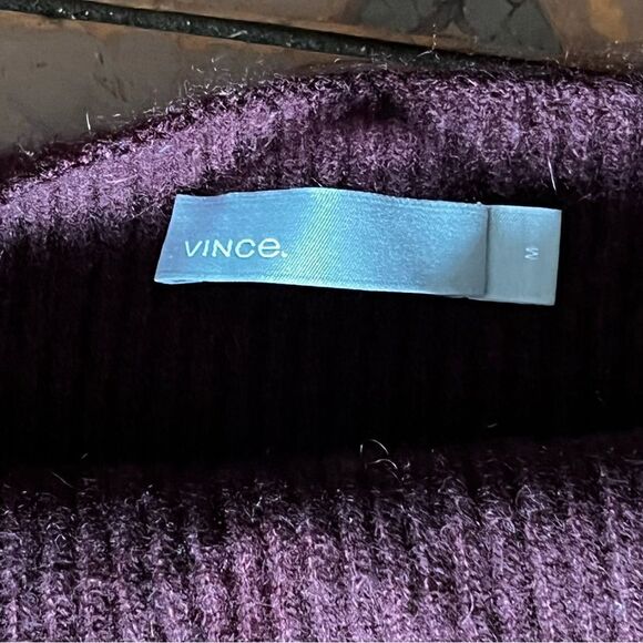 Vince Burgundy Asymmetrical Cashmere Sweater - Picture 4 of 10